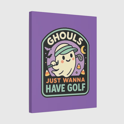 Ghouls Just Wanna Have Golf - Canvas Wall Art - Light Purple - 16×20 - front