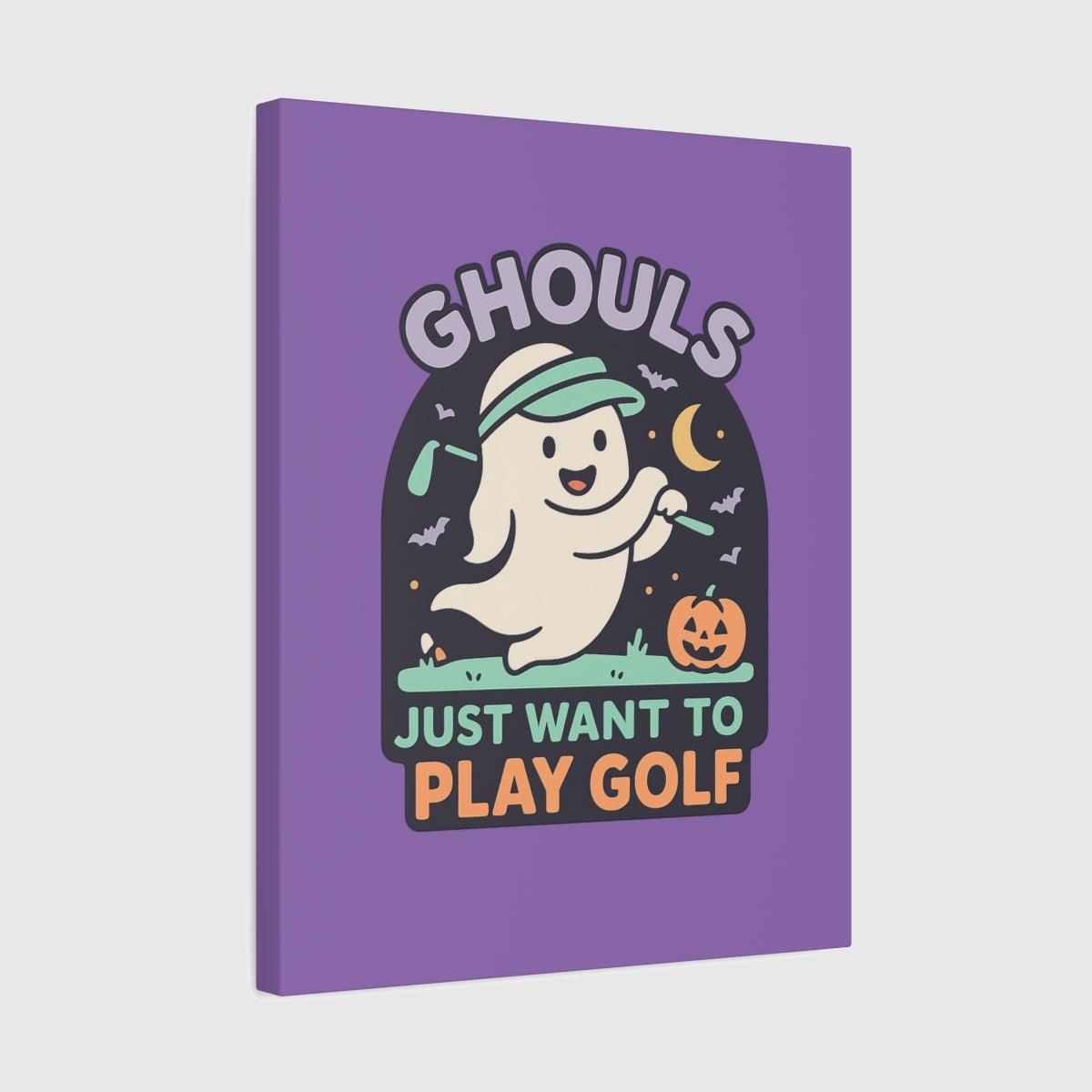 Ghouls Just Wanna Play Golf - Canvas Wall Art - Light Purple - 16×20 - front