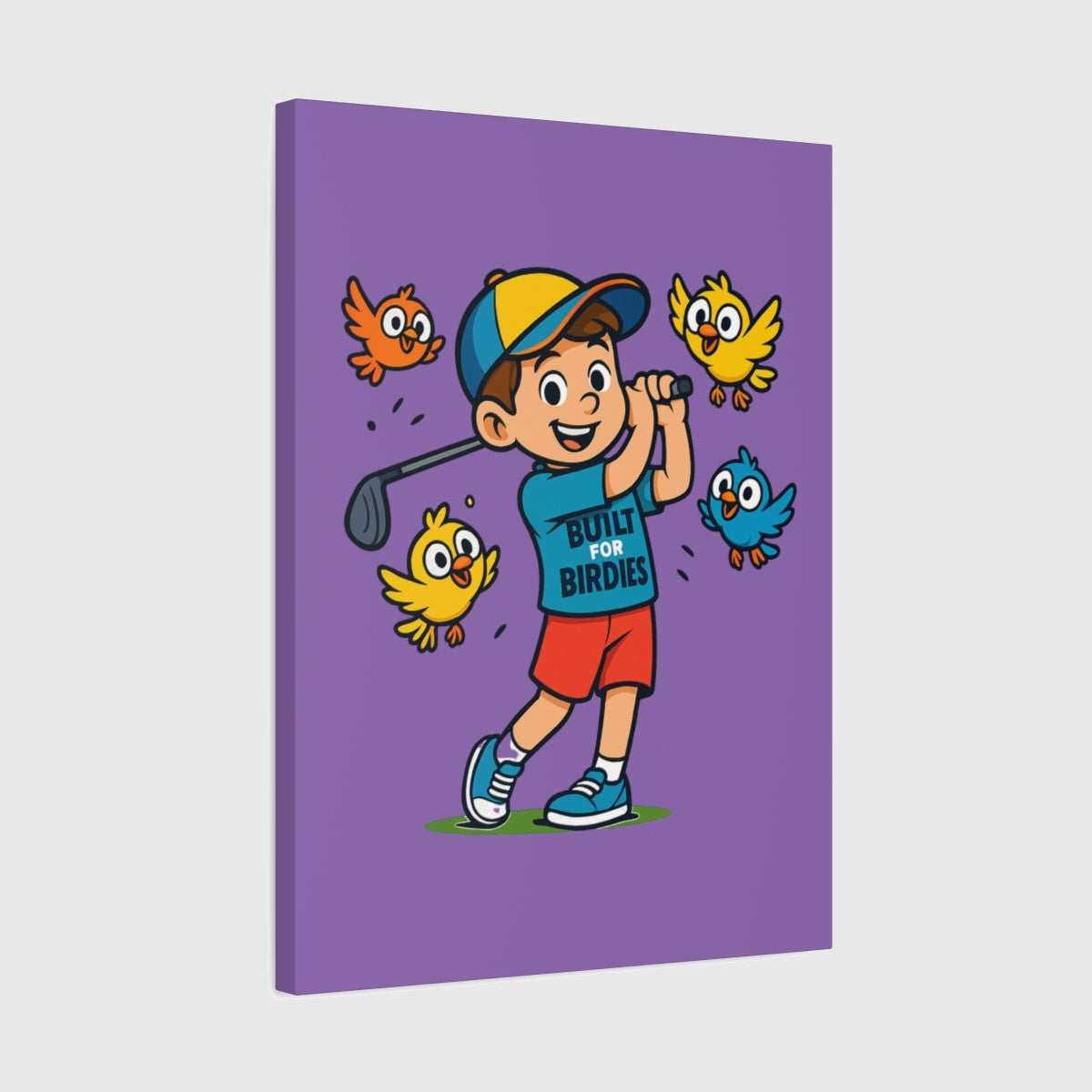 Built for Birdies - Canvas Wall Art - Light Purple - 18×24 - front