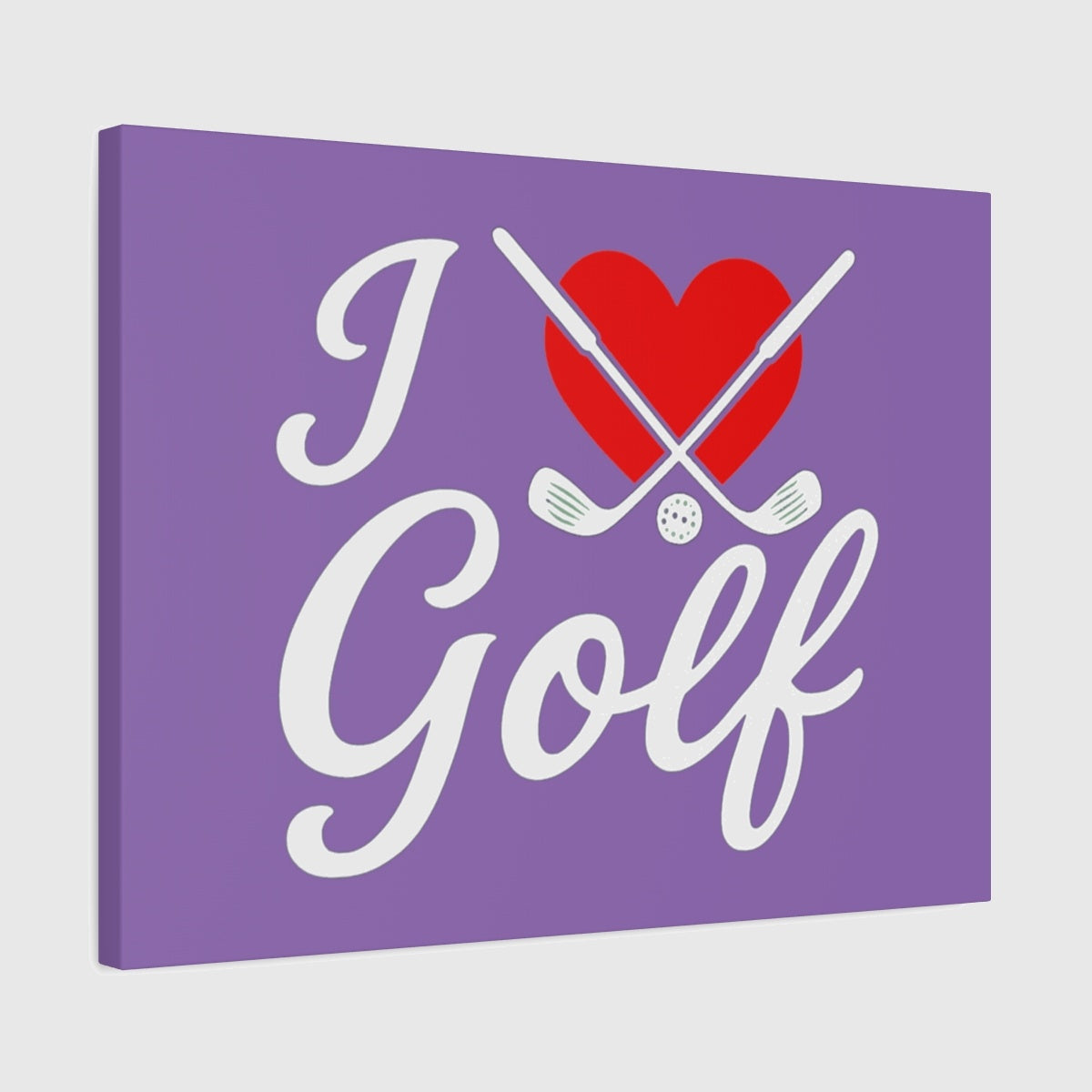 I Love Golf - Canvas Wall Art - Light Purple - 18×24 - front