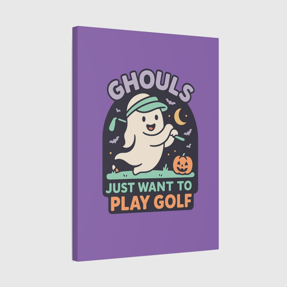 Ghouls Just Wanna Play Golf - Canvas Wall Art - Light Purple - 18×24 - front