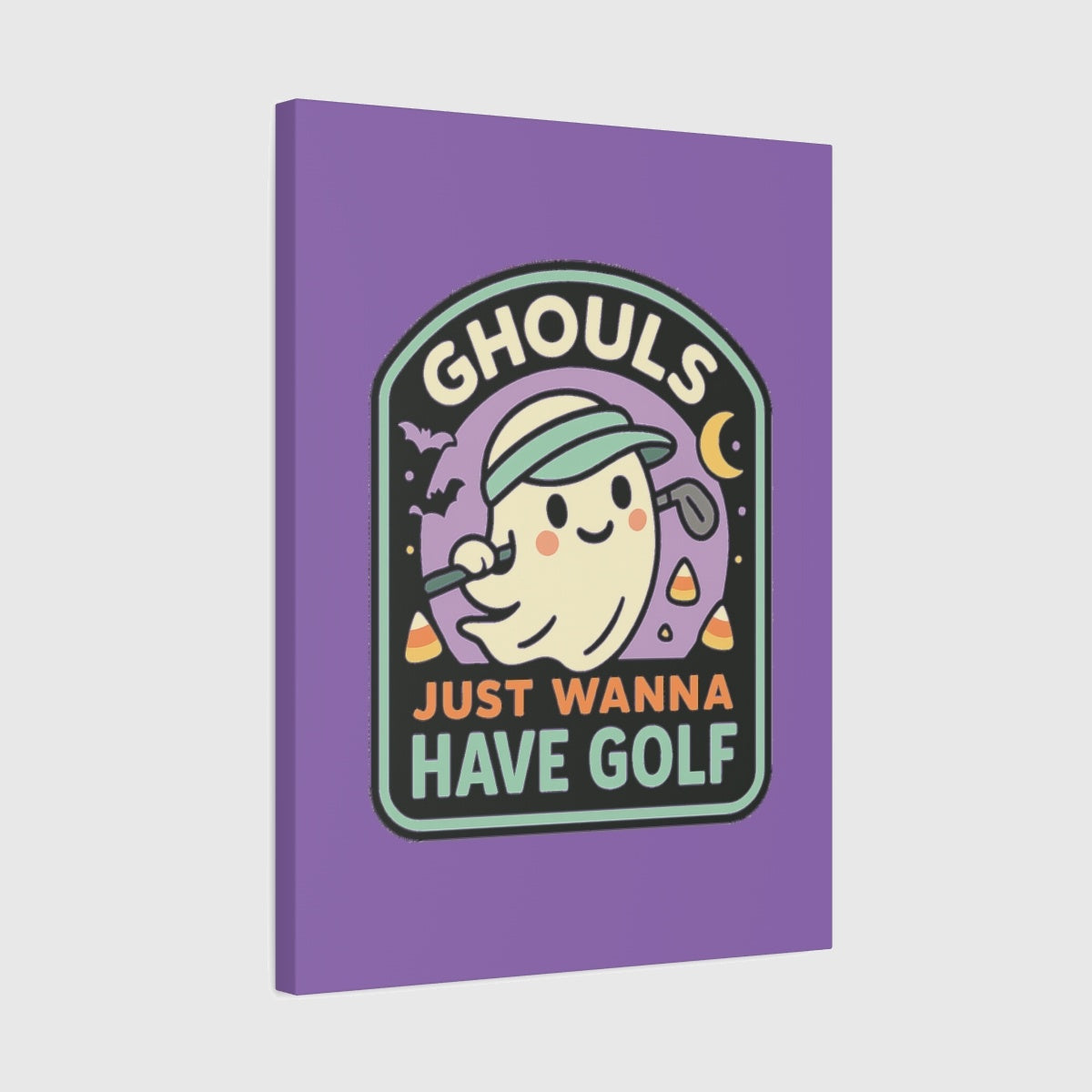 Ghouls Just Wanna Have Golf - Canvas Wall Art - Light Purple - 18×24 - front