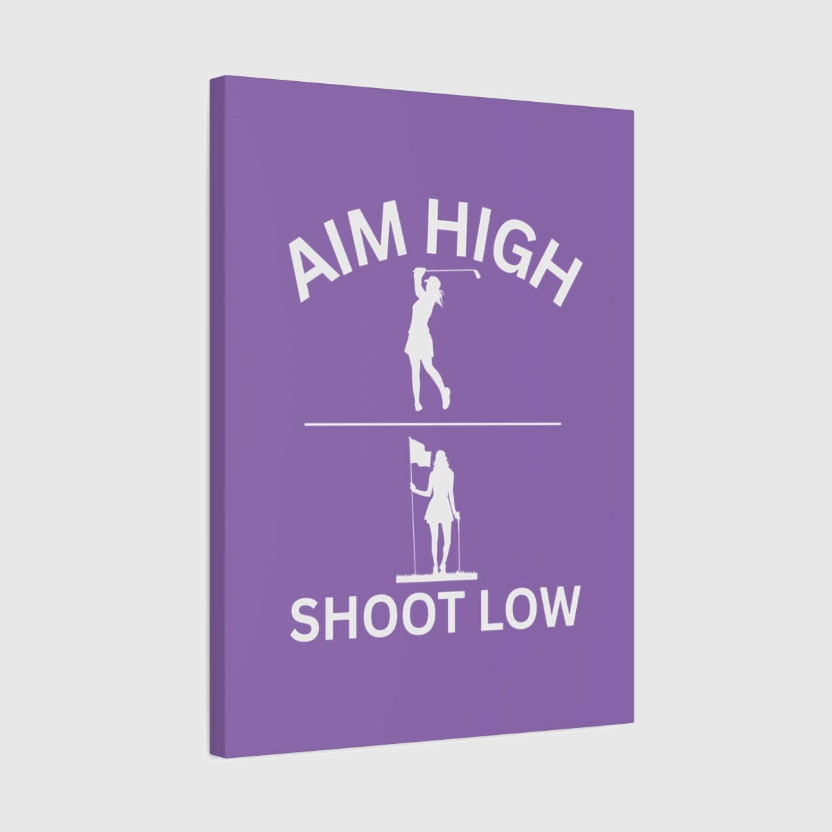 Aim High - Shoot Low (Female) - Canvas Wall Art - Light Purple - 18×24 - front