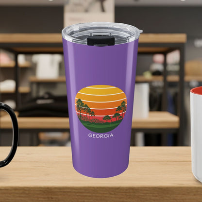 Retro Sunset - Georgia - 20oz Tumbler in Light Purple