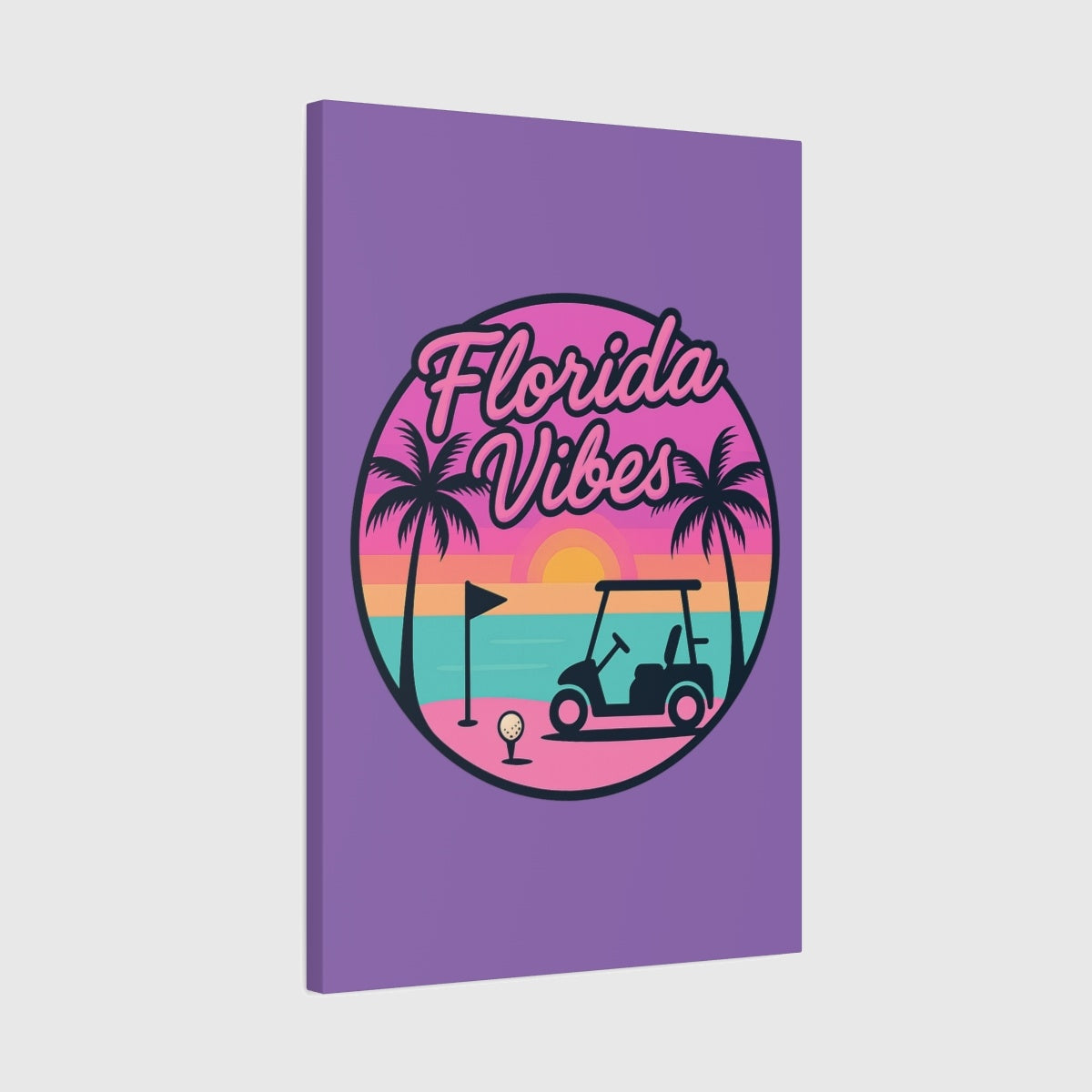 Golf Vibes - Florida Sunshine Edition - Canvas Wall Art - Light Purple - 20×30 - front