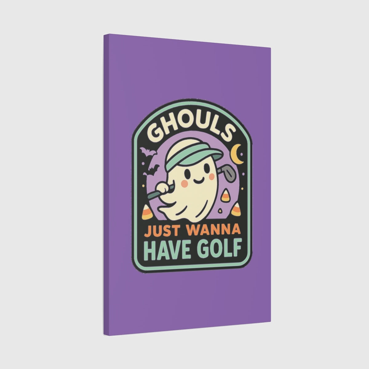 Ghouls Just Wanna Have Golf - Canvas Wall Art - Light Purple - 20×30 - front