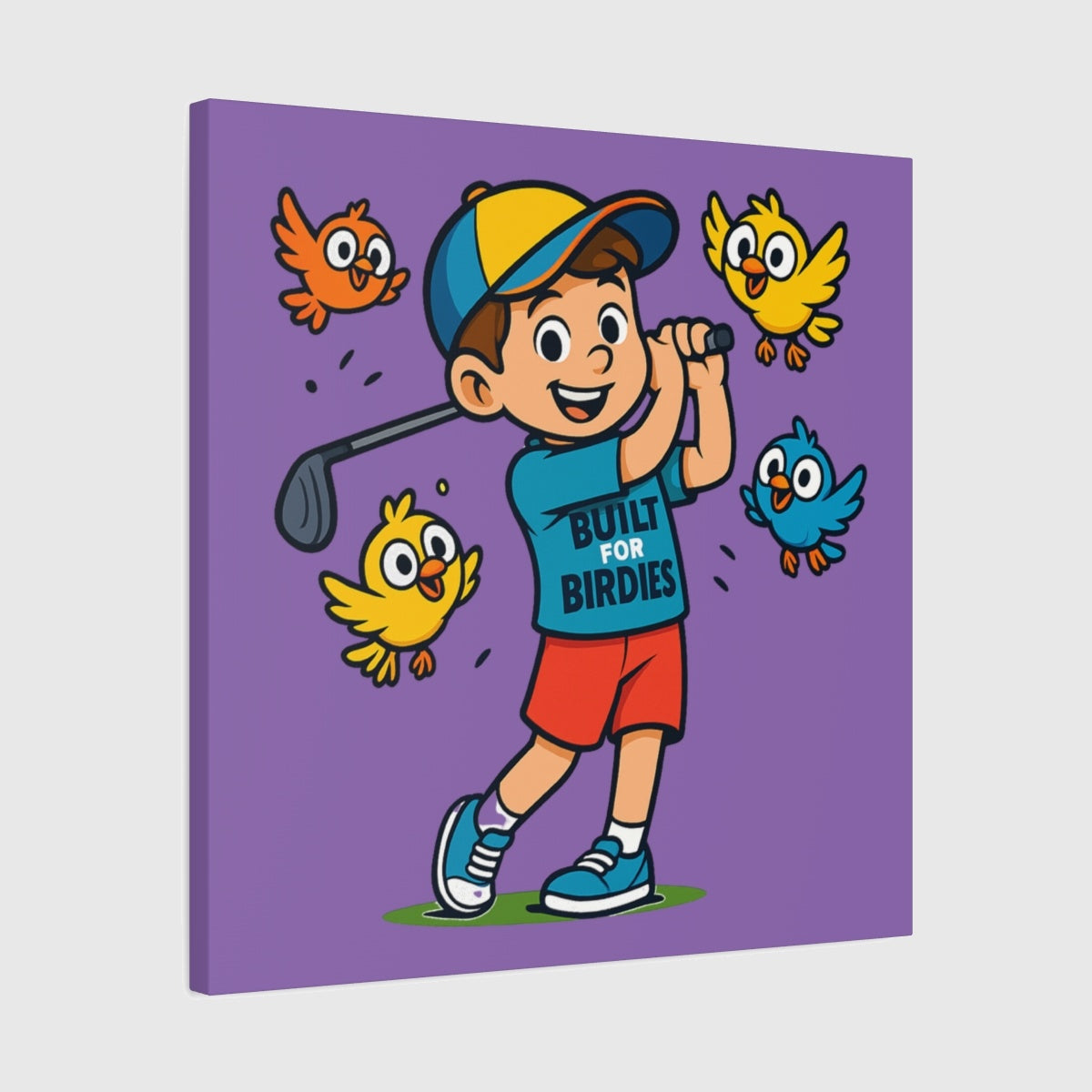Built for Birdies - Canvas Wall Art - Light Purple - 24×24 - front