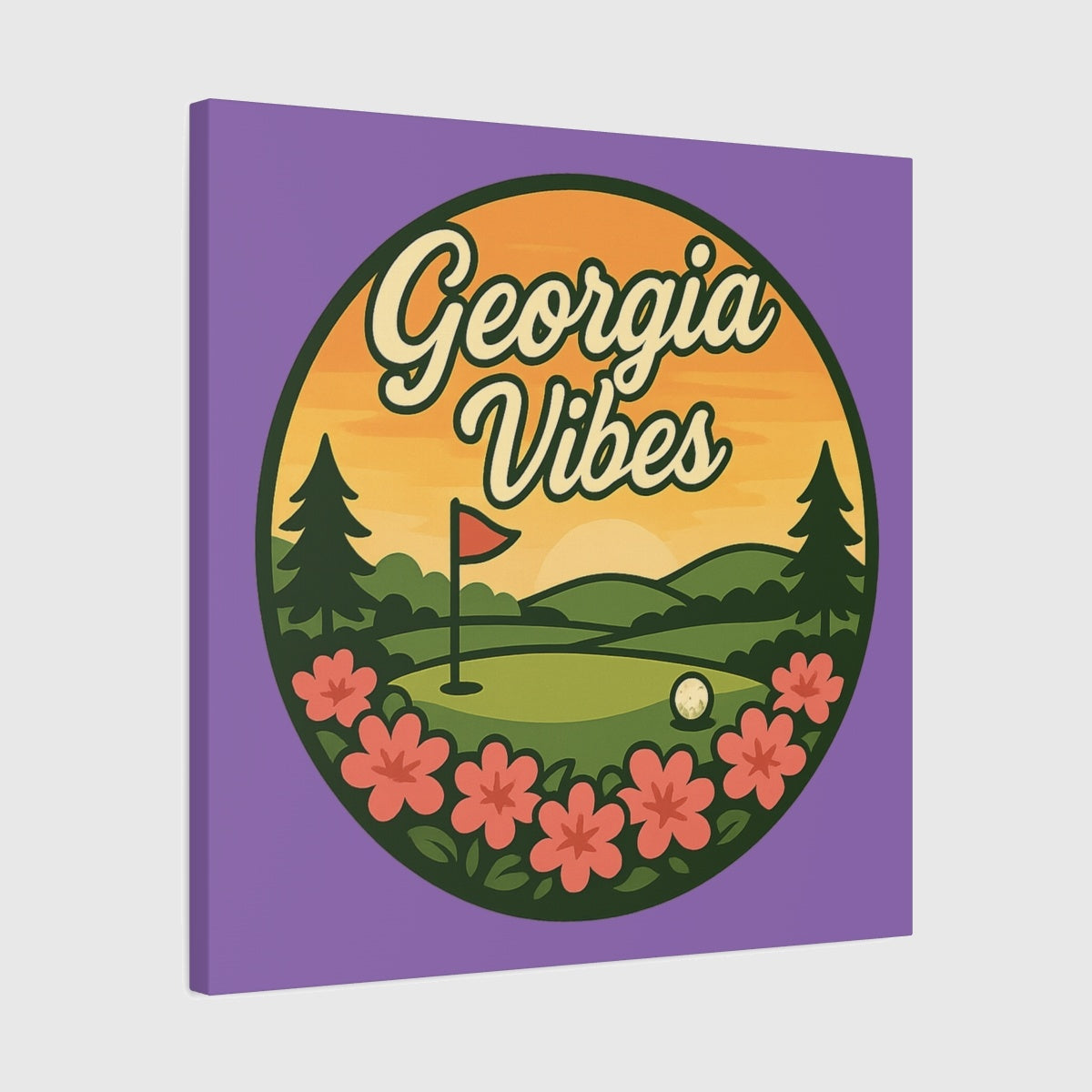 Golf Vibes - Georgia Azalea Edition - Canvas Wall Art - Light Purple - 24×24 - front
