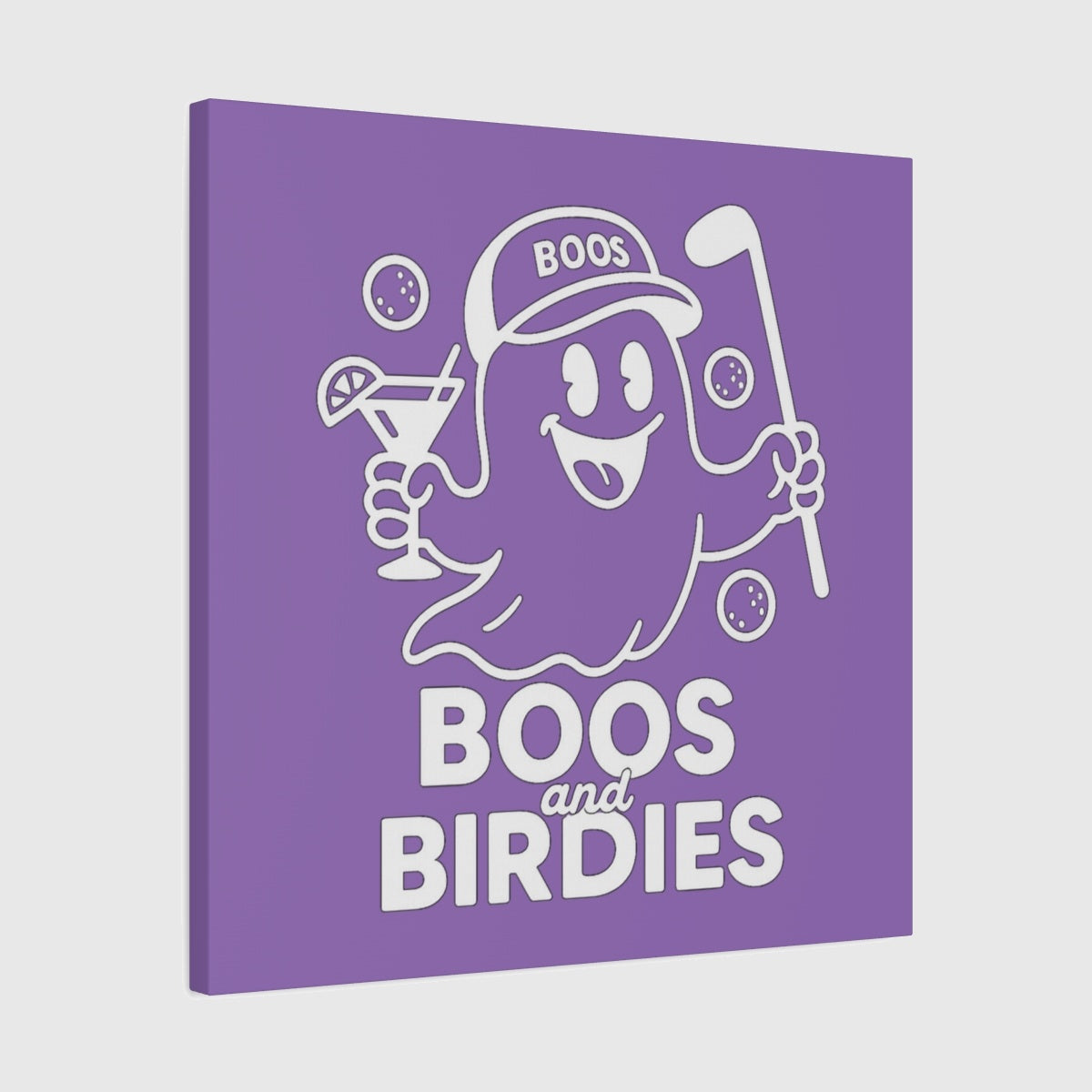 Boos and Birdies - Canvas Wall Art - Light Purple - 24×24 - front