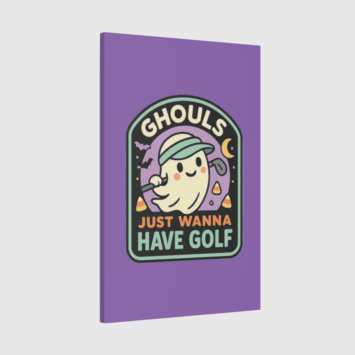 Ghouls Just Wanna Have Golf - Canvas Wall Art - Light Purple - 24×36 - front