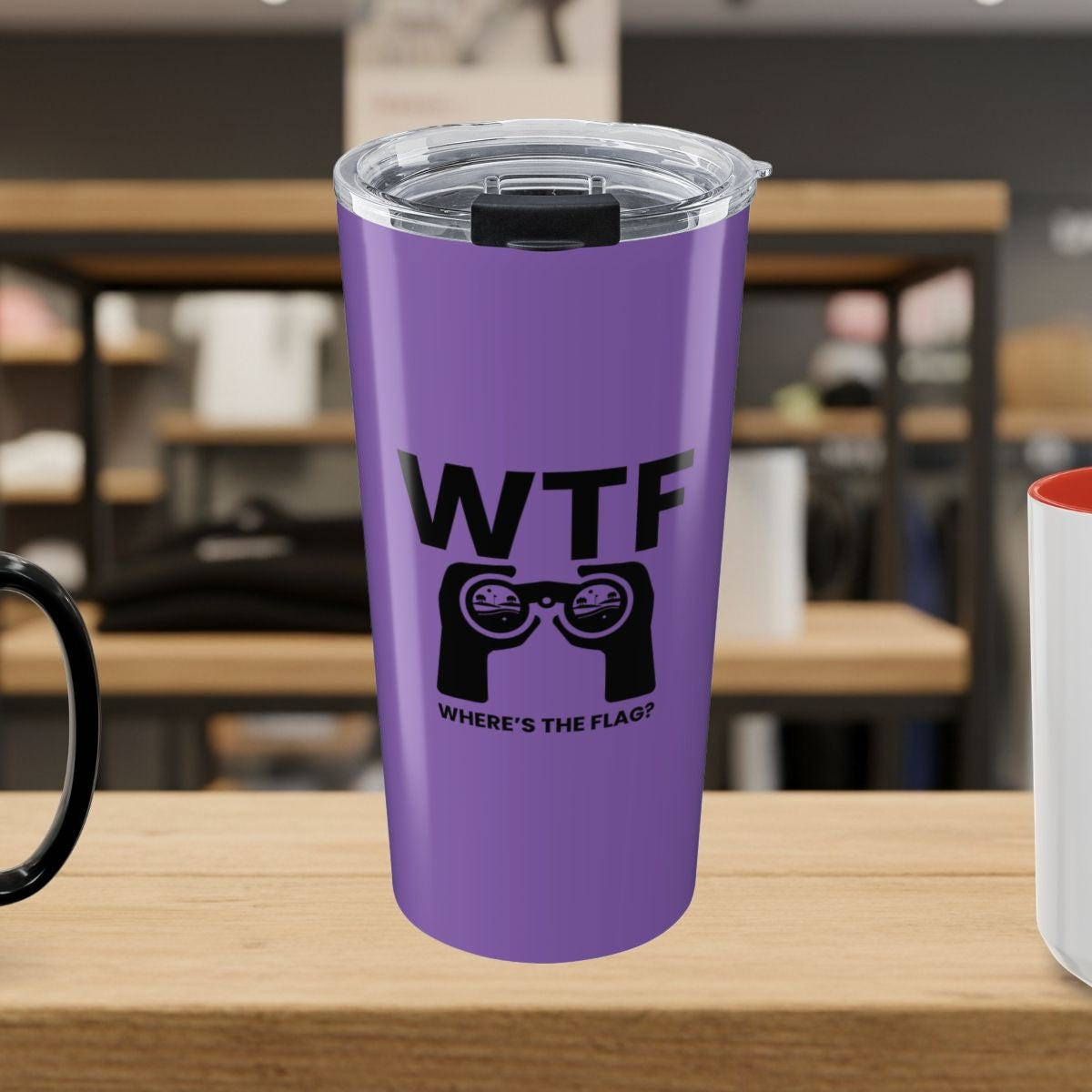 WTF - Where's the Flag - 20oz Tumbler in Light Purple