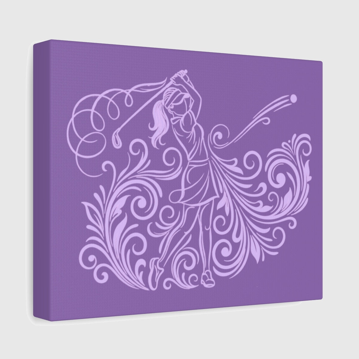 GRACE IN MOTION - Women's Golf Swirl Art - Canvas Wall Art - Light Purple - 8×10 - front