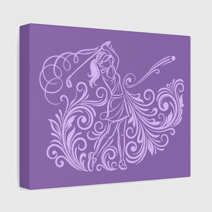 GRACE IN MOTION - Women's Golf Swirl Art - Canvas Wall Art - Light Purple - 8×10 - front