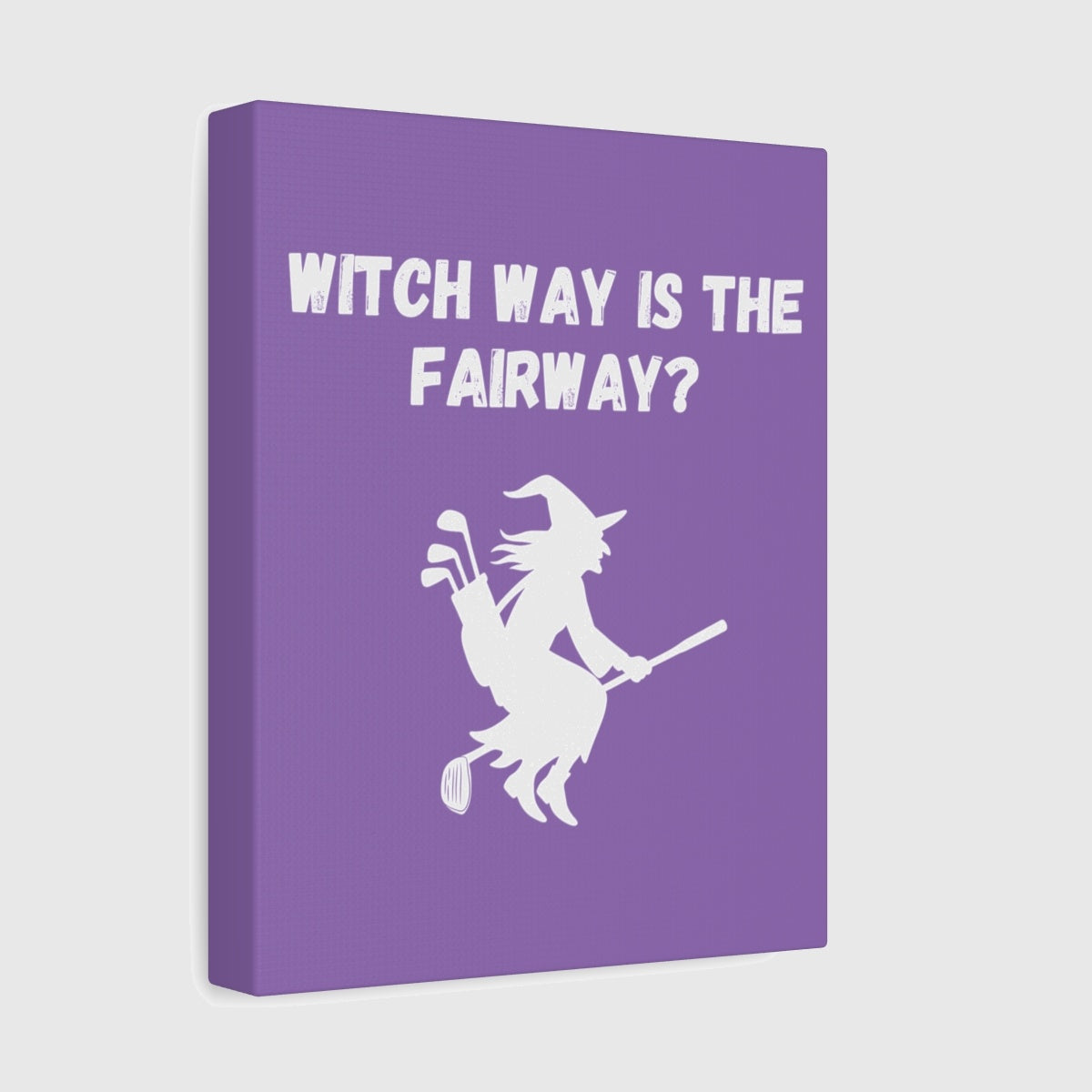 Witch Way is the Fairway - Canvas Wall Art - Light Purple - 8×10 - front