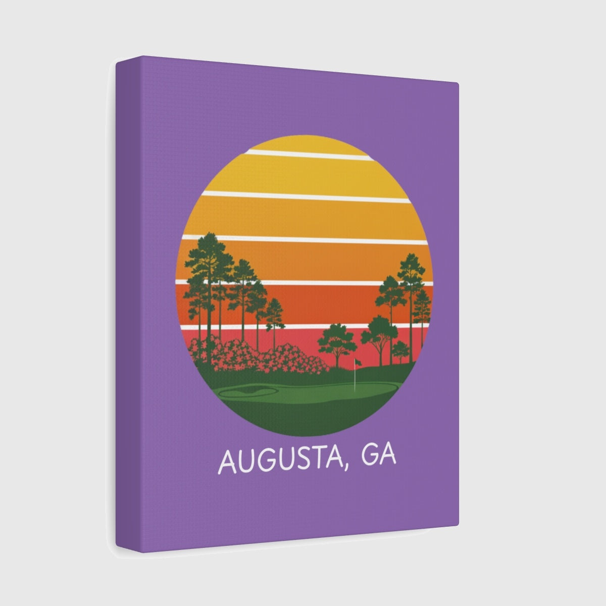 Retro Sunset - Augusta - Canvas Wall Art - Light Purple - 8×10 - front