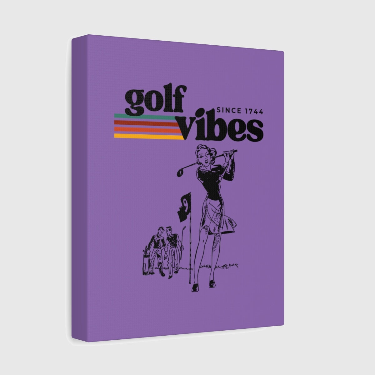 Golf Vibes Retro - Canvas Wall Art - Light Purple - 8×10 - front