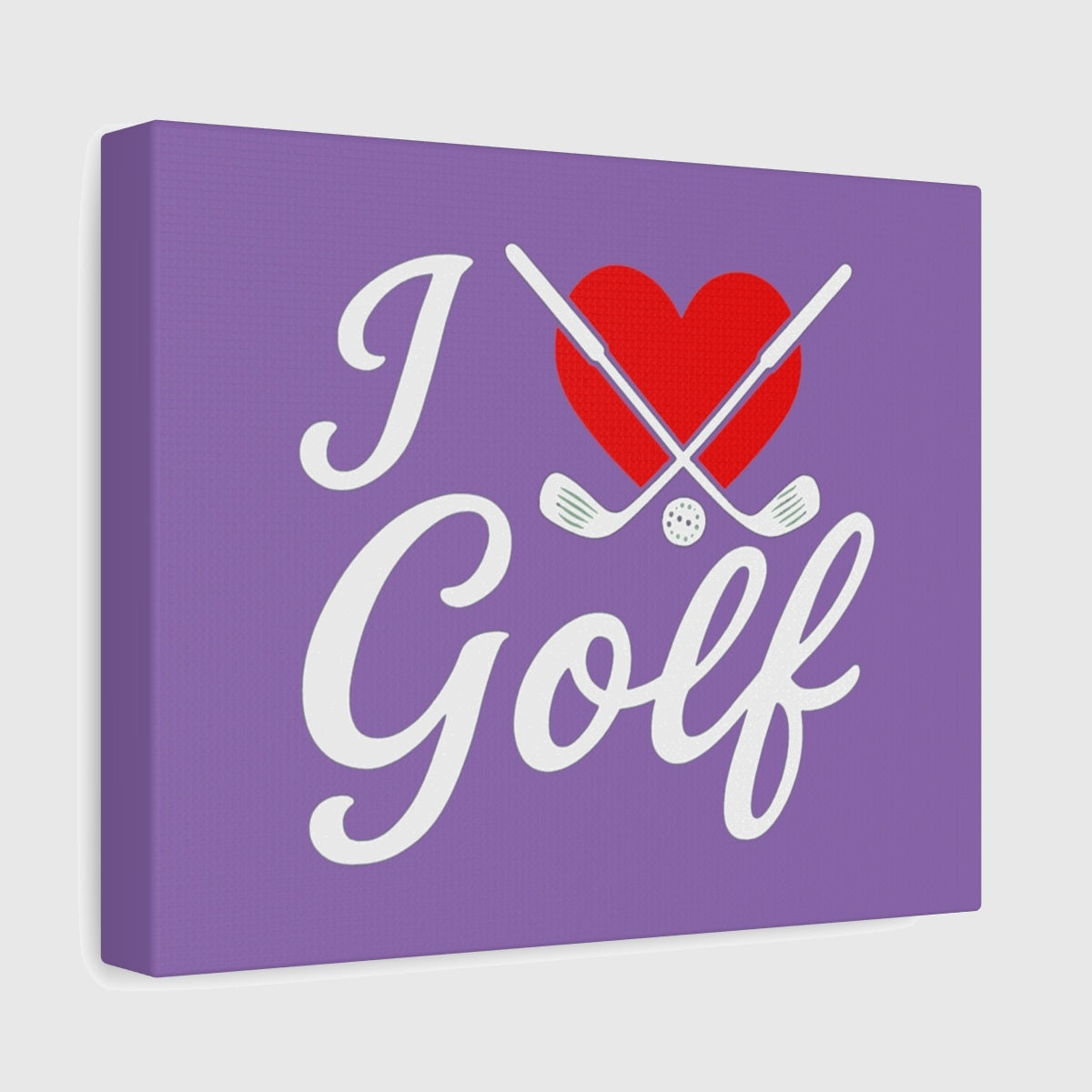I Love Golf - Canvas Wall Art - Light Purple - 8×10 - front