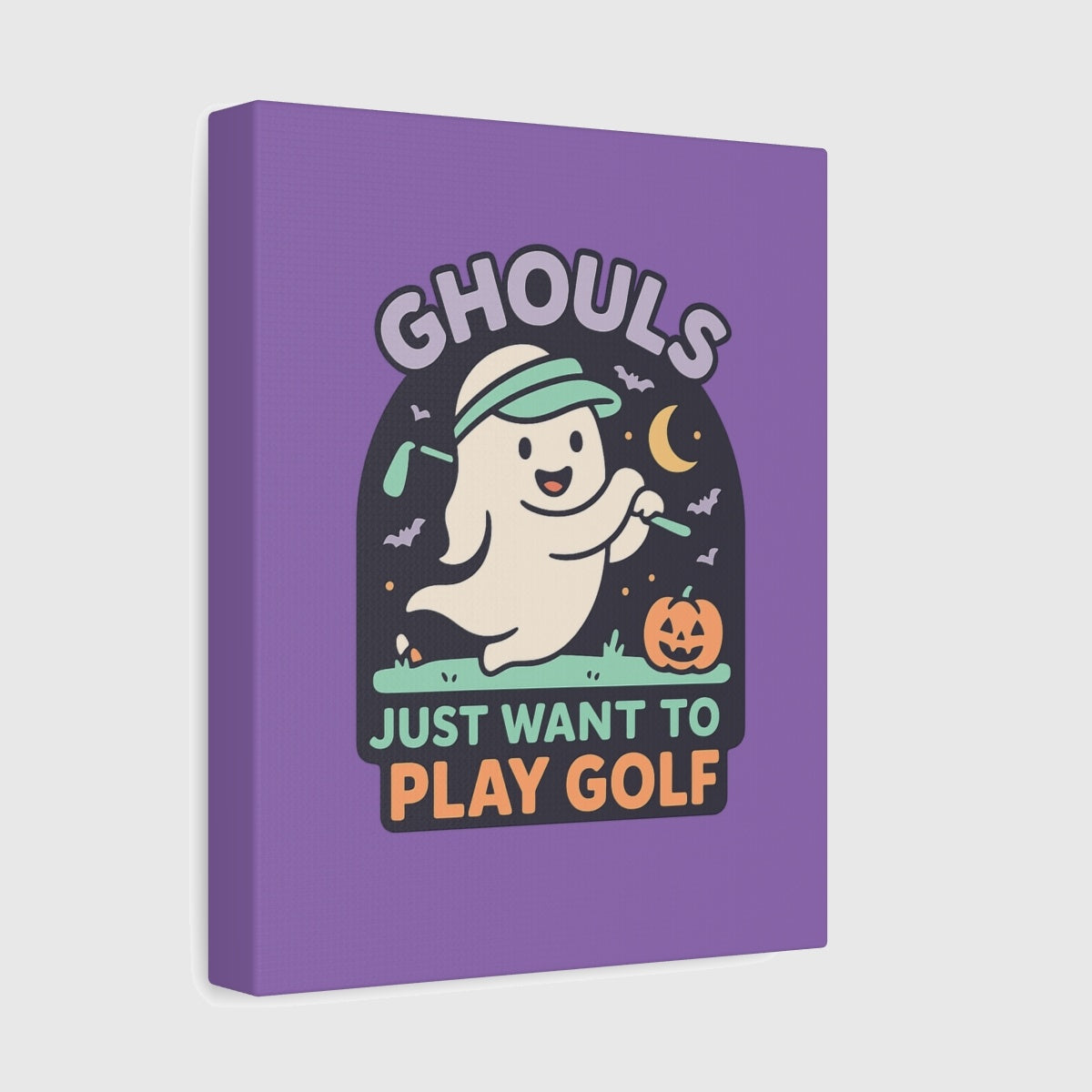 Ghouls Just Wanna Play Golf - Canvas Wall Art - Light Purple - 8×10 - front
