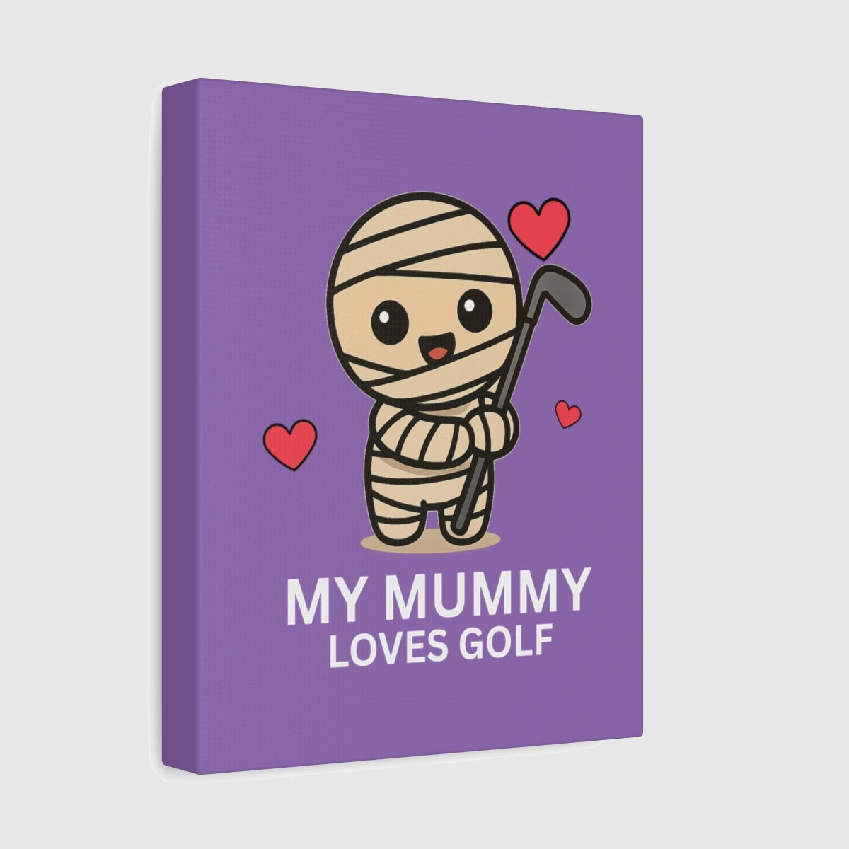 My Mummy Loves Golf - Canvas Wall Art - Light Purple - 8×10 - front