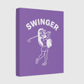 Retro Swinger Women's Golf T-Shirt - Canvas Wall Art - Light Purple - 8×10 - front