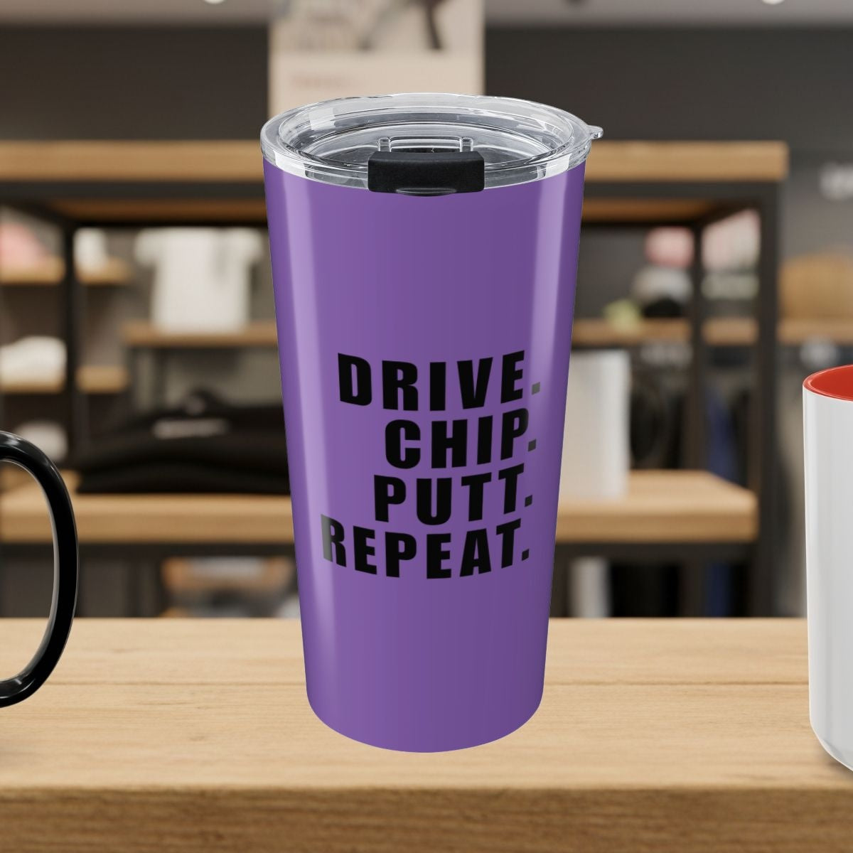 DRIVE CHIP PUTT REPEAT - 20oz Tumbler in Light Purple