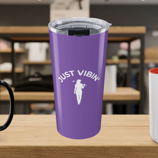 Just Vibin' - Women's - 20oz Tumbler in Light Purple
