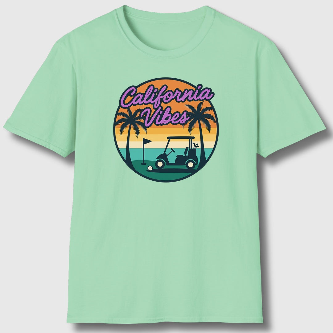 Golf Vibes - California Coast Edition - Adult Golf T-Shirt in Mint Green