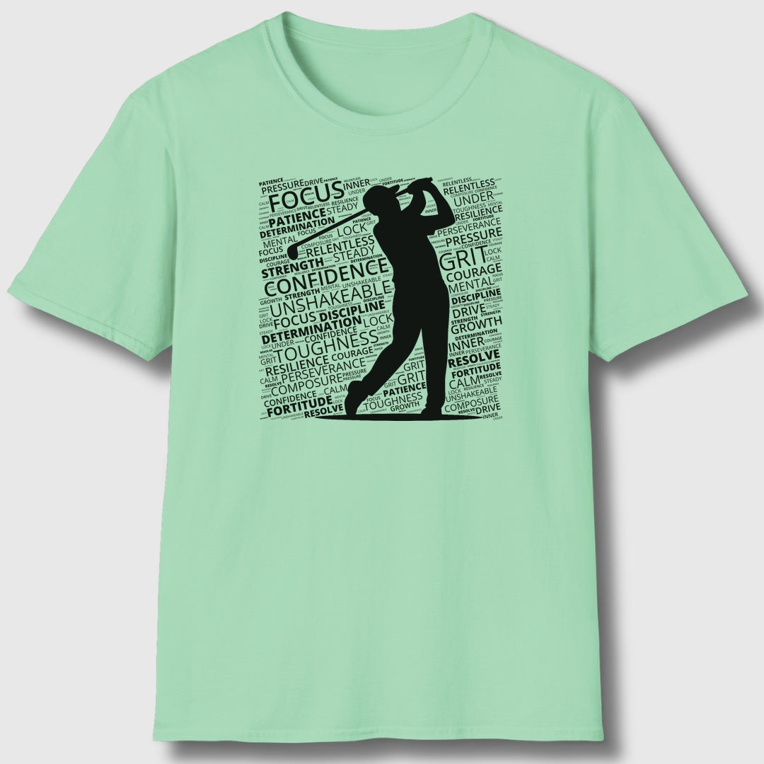 Unleash Your Mental Game (Male) - Adult Golf T-Shirt in Mint Green