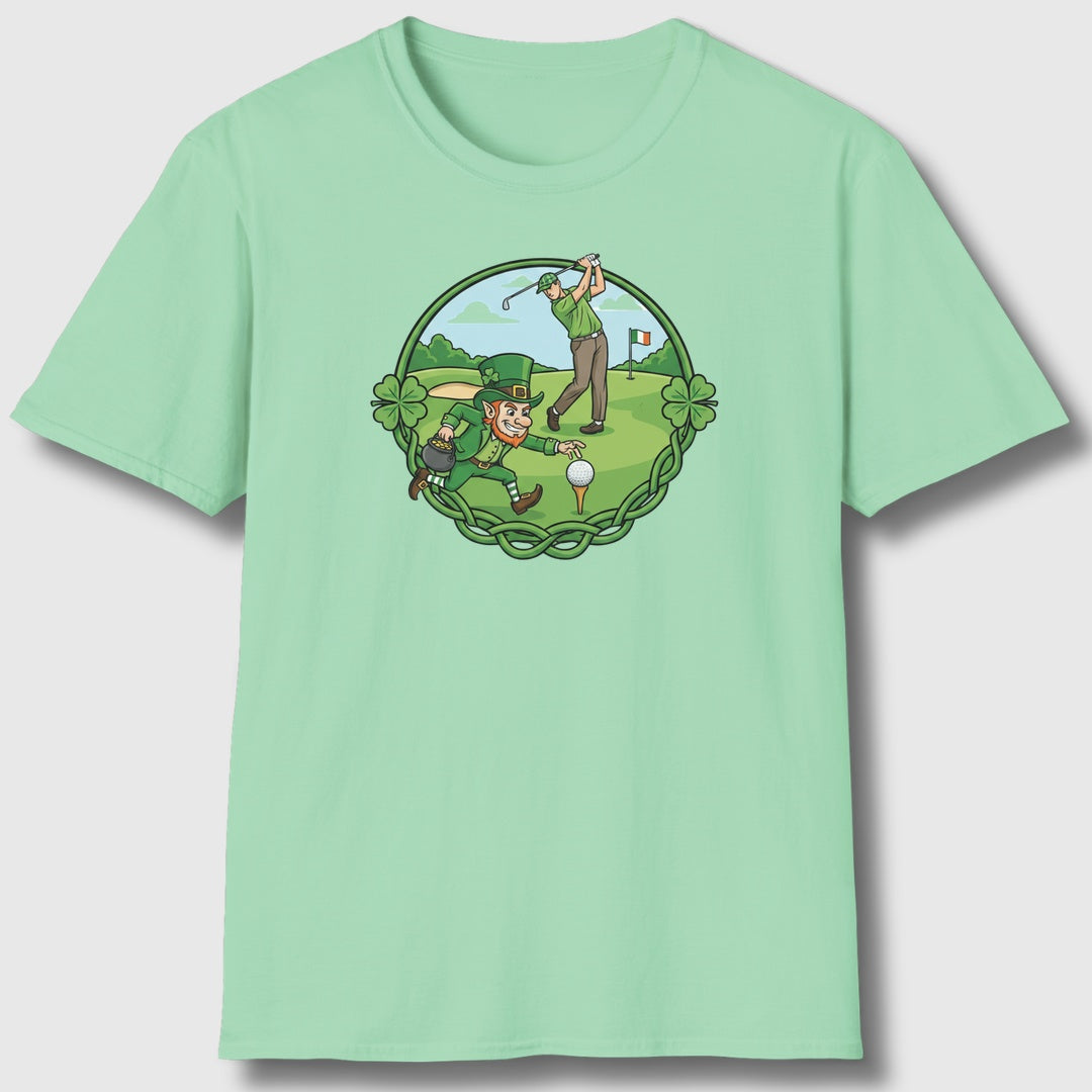 The Leprechaun Stole My Ball! - Adult Golf T-Shirt in Mint Green