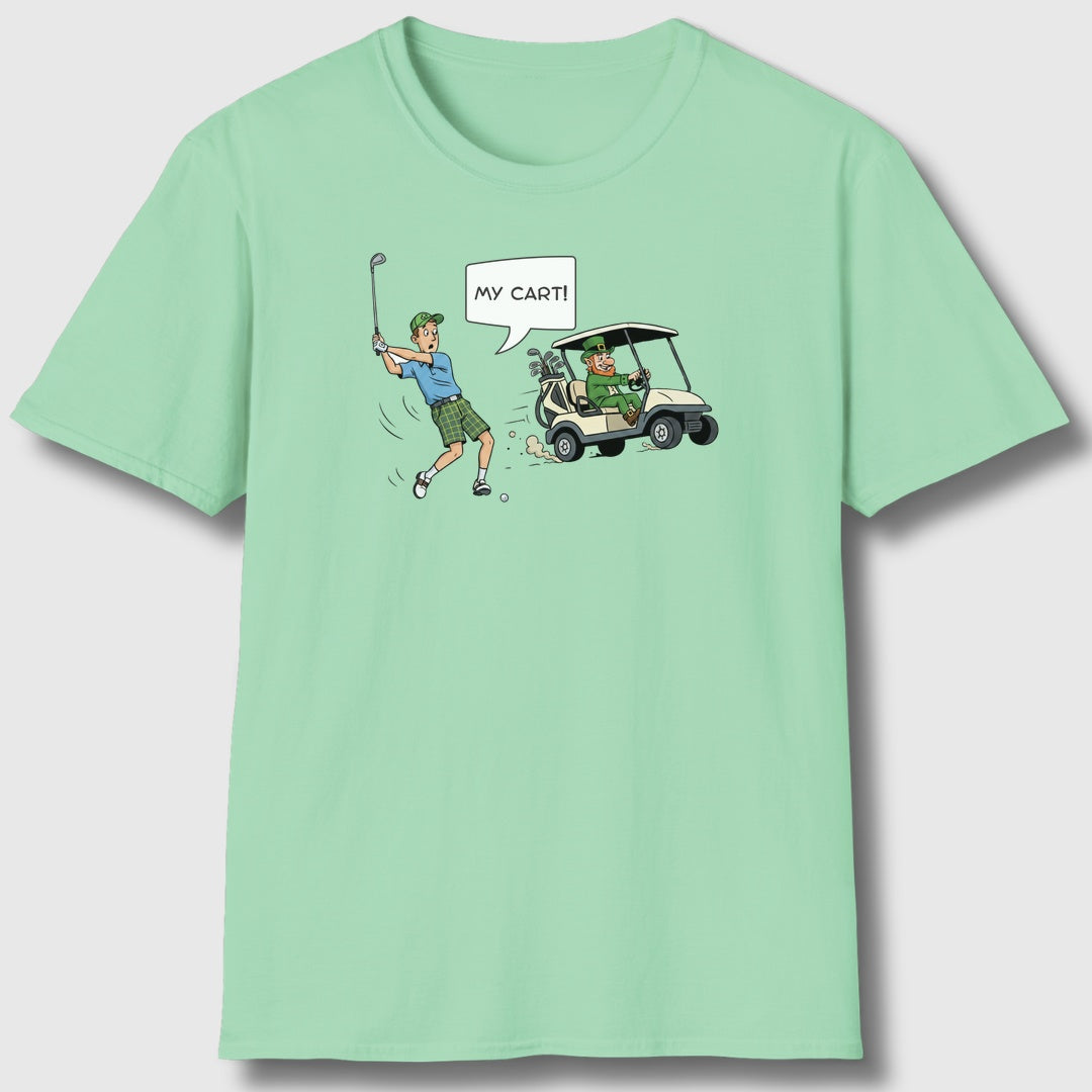 My Cart! - Adult Golf T-Shirt in Mint Green