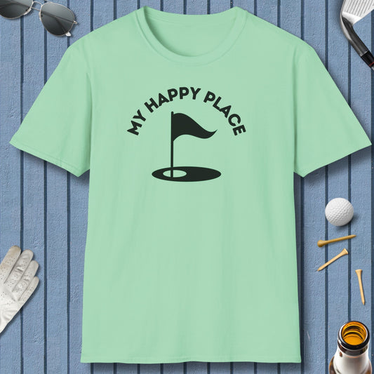 My Happy Place - Adult Golf T-Shirt in Mint Green