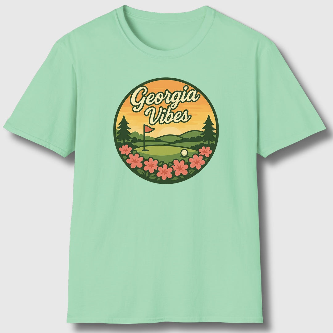 Golf Vibes - Georgia Azalea Edition - Adult Golf T-Shirt in Mint Green