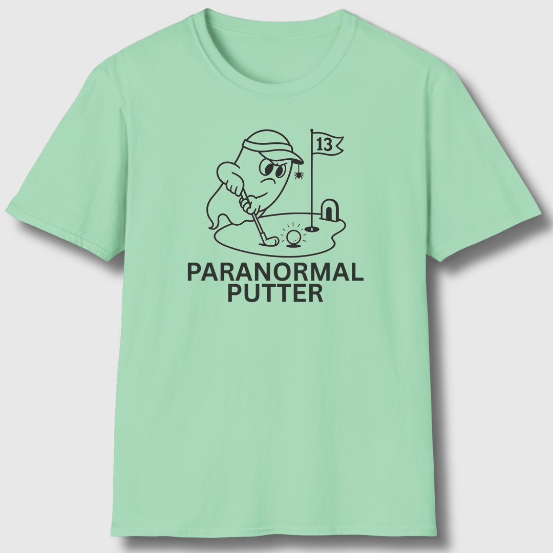 Paranormal Putter - Adult Golf T-Shirt in Mint Green