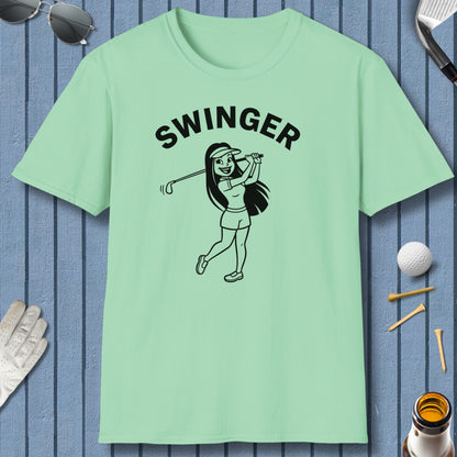 Retro Swinger Women's - Adult Golf T-Shirt in Mint Green