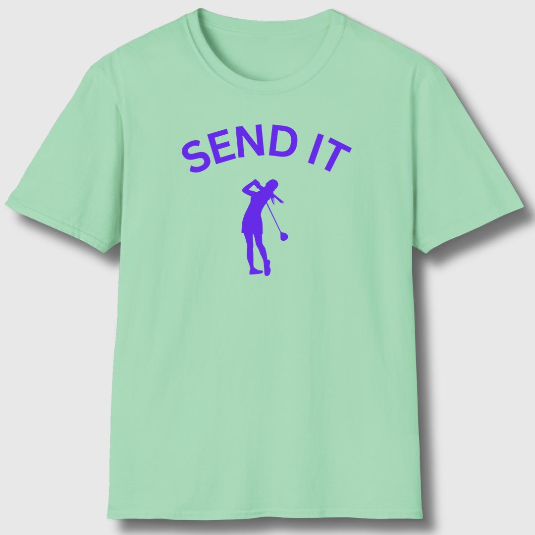 SEND IT (Female) - Adult Golf T-Shirt in Mint Green