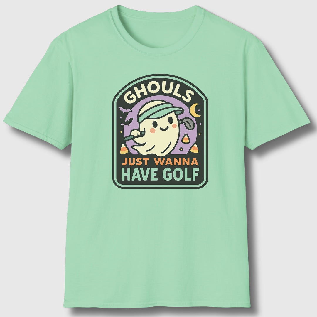 Ghouls Just Wanna Have Golf - Adult Golf T-Shirt in Mint Green