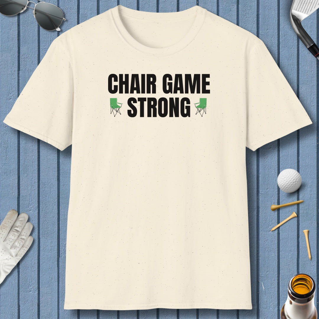 Chair Game Strong - Adult Golf T-Shirt in Natural