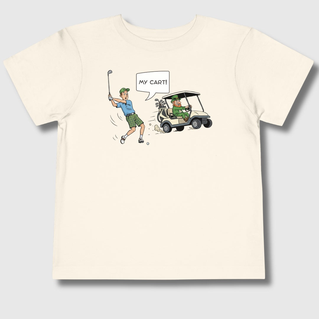 My Cart! - Toddler Golf T-Shirt in Natural