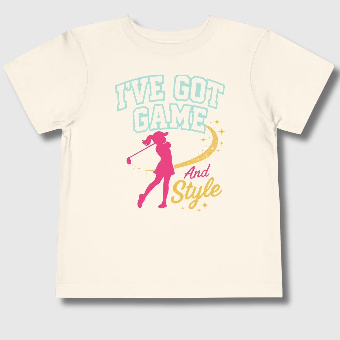 I've Got Game And Style - Toddler Golf T-Shirt in Natural