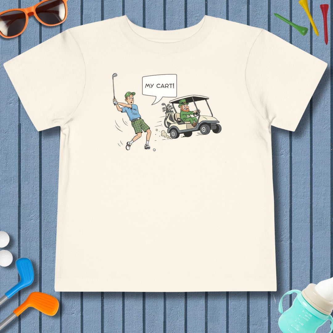 My Cart! - Toddler Golf T-Shirt in Natural