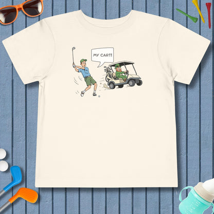 My Cart! - Toddler Golf T-Shirt in Natural