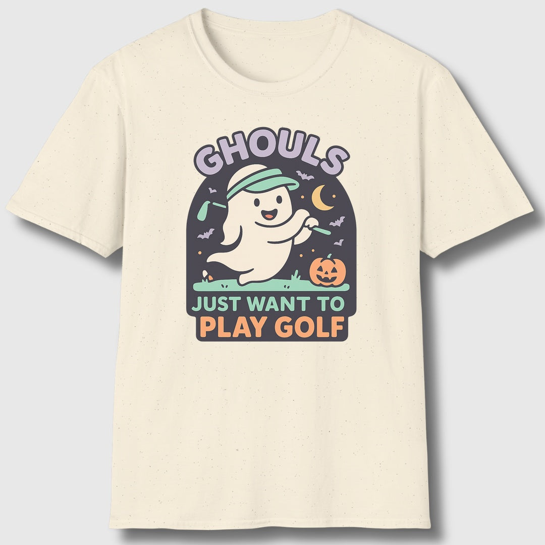 Ghouls Just Wanna Play Golf - Adult Golf T-Shirt in Natural