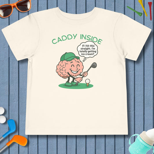 The Caddy Inside - Toddler Golf T-Shirt in Natural