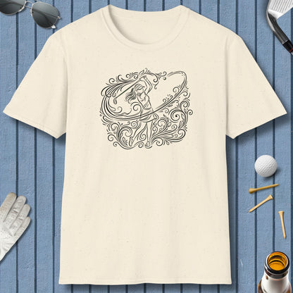 EVERY SWING TELLS A STORY - Women's Golf Vine Art - Adult Golf T-Shirt in Natural