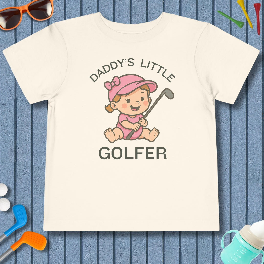 Daddy's Little Golfer - Toddler Golf T-Shirt in Natural