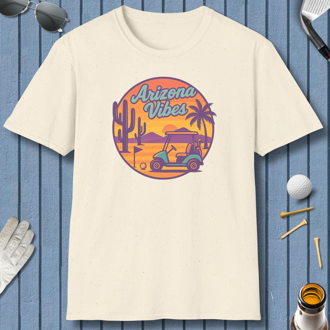 Golf Vibes - Arizona - Desert Edition Golf Destination - Adult Golf T-Shirt in Natural