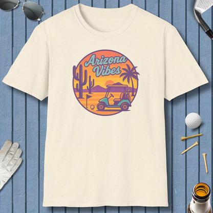 Golf Vibes - Arizona - Desert Edition Golf Destination - Adult Golf T-Shirt in Natural