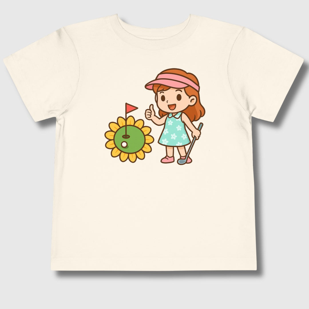 Sunflower Green - Toddler Golf T-Shirt in Natural