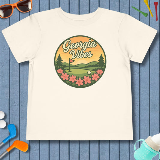 Golf Vibes - Georgia Azalea Edition - Toddler Golf T-Shirt in Natural