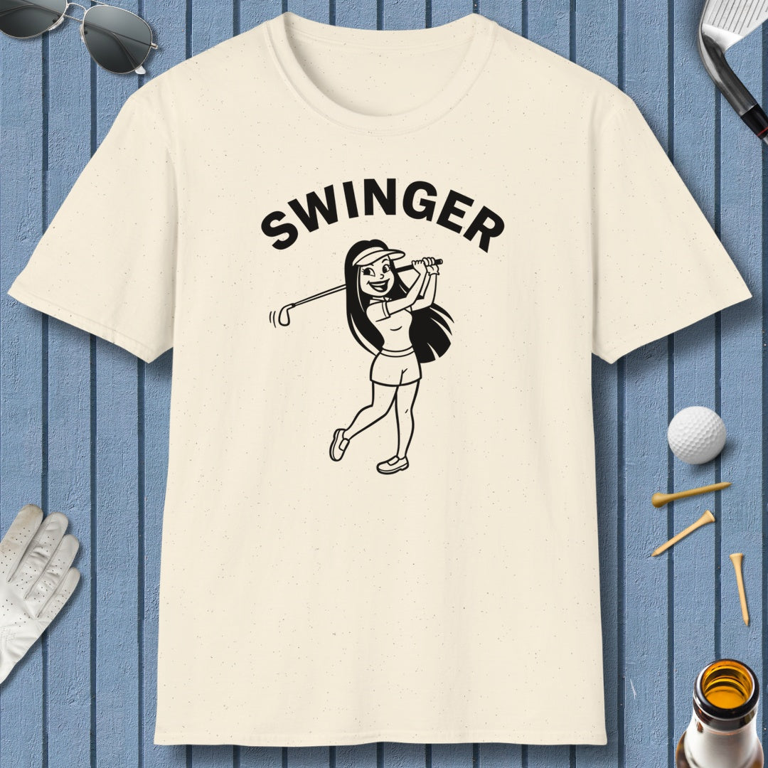 Retro Swinger Women's - Adult Golf T-Shirt in Natural